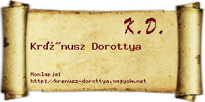 Krénusz Dorottya névjegykártya